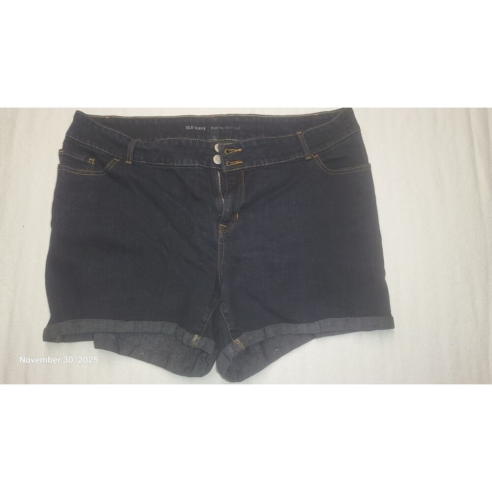 Old Navy Womens Denim Jean Cut Offs Stretchy Med Wash sz 20